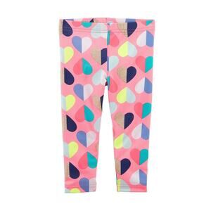 Carter's Girls' Colorful Glitter Heart Leggings 2T NEW